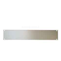 Front closing plate in natural anodized extruded aluminium, blind panel for 2 19&quot; rack units