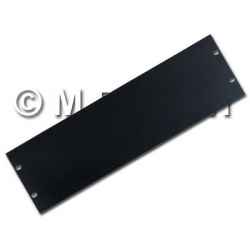 Blank panel 3 units for rack cabinets black RAL 9005, front panels rack 19&quot;