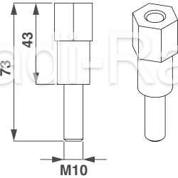 Spacer for corner cover VDG43_2019 thread M10 male M10 female, length 43 mm