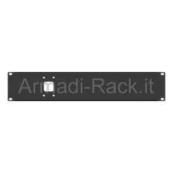 19&quot; rack panel 2 units pre-drilled for 1 industrial plug 220v 16a 90° palazzoli
