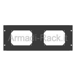 19&quot; rack panel 4 pre-drilled units for 2 interlocked 16a / 32a gewiss sockets