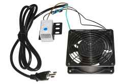 220 volt AC fan 120x120x38 mm complete with thermostat 0 - 60°C with bracket and certified power cable with 10A Italian socket