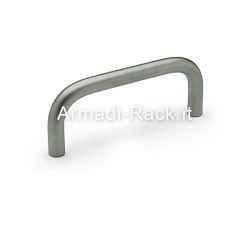 Round monobloc handle (single) diameter 8 mm, in natural anodized aluminium, 3U hole spacing 100 M4 thread