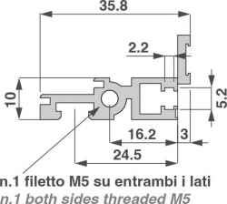 Front profile with vertical extension for 84TE label