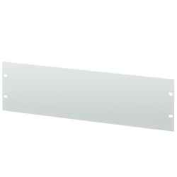 Front closing plate in natural anodized aluminium, blind panel for 3...