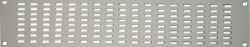 Front closing plate in natural anodized aluminium, ventilated panel...