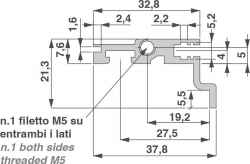 Intermediate lowered rear profile with integrated connection for DIN 41612 connectors, various sizes