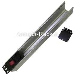 Natural anodized aluminum extruded profile for assembling UNEL sockets in power bar for 19&quot; rack