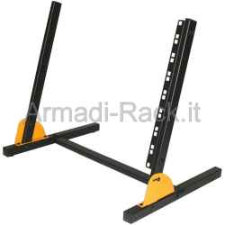 Table support for 8 19&quot; rack units, tiltable from 90° to 75°