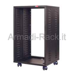 Professional HI FI cabinet for 19 inch rack with 18 units, L=560, D=500, H=930 (860 with wheels) mm. Black color RAL9005