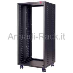 Professional HI FI cabinet for 19 inch rack with 24 units, L=560, D=500, H=1125 (1195 with wheels) mm. Black color RAL9005