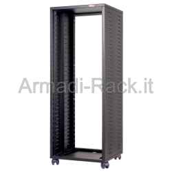 Professional HI FI cabinet for 19 inch rack of 30 units, L=560, D=500, H=1395 (1465 with wheels) mm. Black color RAL9005