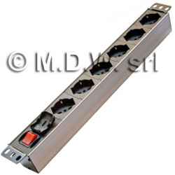 6 socket strip with two-pole light switch, fireproof PVC V0 structure
