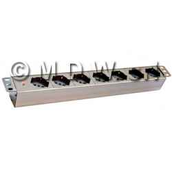 7 socket strip + INDICATOR/LED - mains presence - fireproof PVC V0 structure