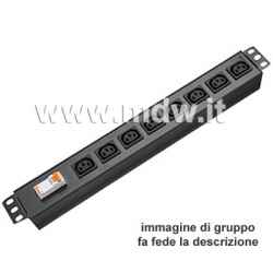 8 IEC C13 power strip + Magneto-Thermal switch - aluminum structure