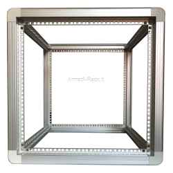 19 inch open frame rack - 10U, 551 x 551 x 551 mm (W x D x H), anodized aluminum