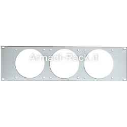 3U 19 inch rack panel with provision for 3 fans and 120 x 120 mm grilles (code P70023)